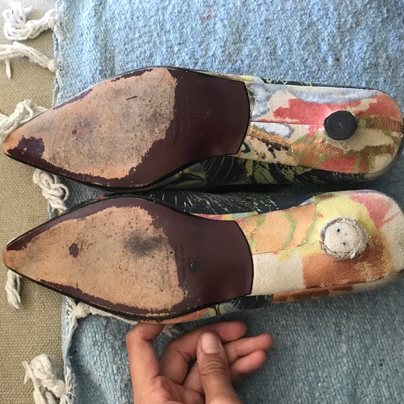 Vintage Materia Prima hand painted laced flats - Picture 4 of 8